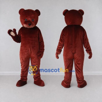 Custom Burgundy Teddy Bear Mascot Costume Adult Full Body Suit for Children's Events