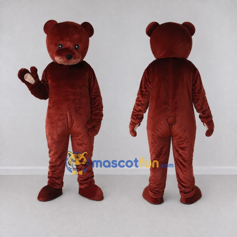 Custom Burgundy Teddy Bear Mascot Costume Adult Full Body Suit for Children's Events Custom Burgundy Teddy Bear Mascot Costume Adult Full Body Suit for Children's Events