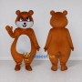 Custom Orange Brown and White Bear Mascot Costume Adult Full Body Suit for Children's Events
