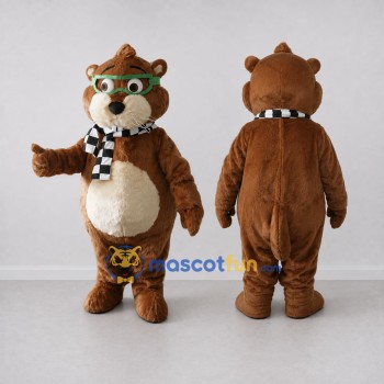 Custom Brown and Cream Otter Mascot Costume Adult Full Body Suit for School Events