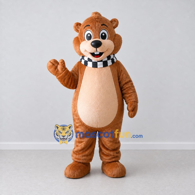 Custom Brown and Tan Otter Mascot Costume Adult Full Body Suit for School Events Custom Brown and Tan Otter Mascot Costume Adult Full Body Suit for School Events