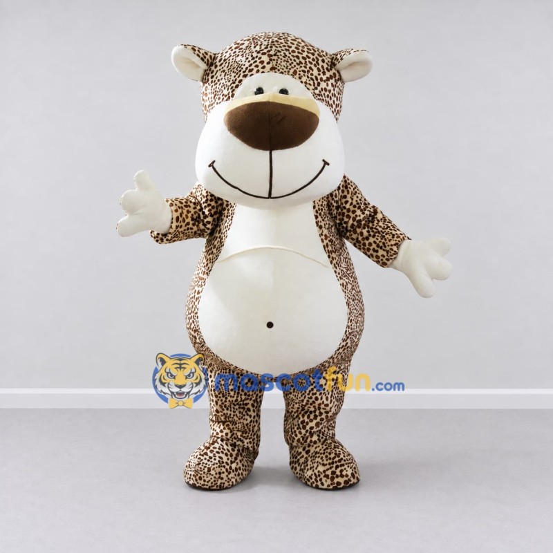 Custom Tan Brown and White Spotted Animal Mascot Costume Adult Full Body Suit for Children's Events Custom Tan Brown and White Spotted Animal Mascot Costume Adult Full Body Suit for Children's Events