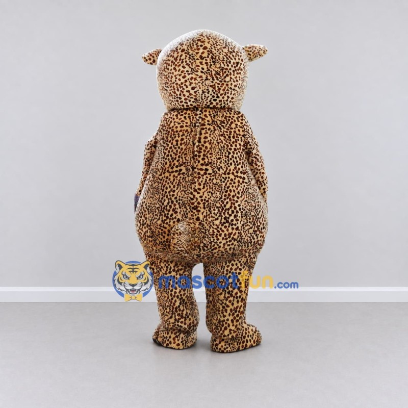 Custom Tan and Brown Spotted Animal Mascot Costume Adult Full Body Suit for Children's Events
