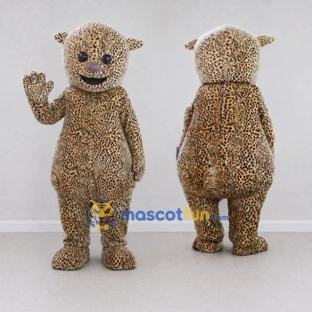 Custom Tan and Brown Spotted Animal Mascot Costume Adult Full Body Suit for Children's Events