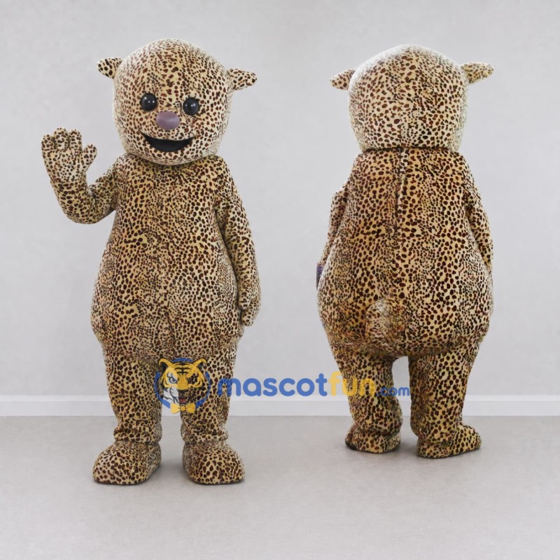 Custom Tan and Brown Spotted Animal Mascot Costume Adult Full Body Suit for Children's Events