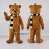 Custom Golden Brown Black and White Bear Mascot Costume Adult Full Body Suit for Winter Events Custom Golden Brown Black and White Bear Mascot Costume Adult Full Body Suit for Winter Events