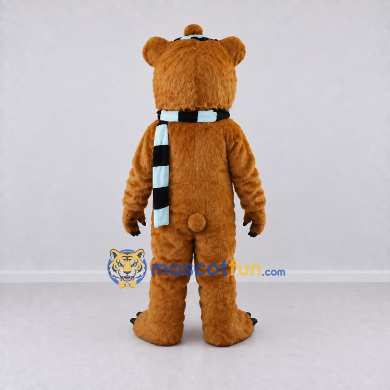 Custom Golden Brown Black and White Bear Mascot Costume Adult Full Body Suit for Winter Events Custom Golden Brown Black and White Bear Mascot Costume Adult Full Body Suit for Winter Events