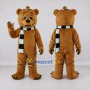 Custom Golden Brown Black and White Bear Mascot Costume Adult Full Body Suit for Winter Events