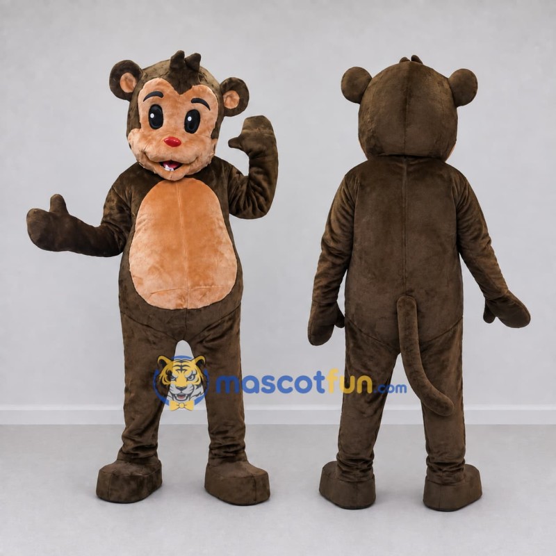 Custom Brown and Tan Monkey Mascot Costume Adult Full Body Suit for Jungle Events