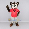 Custom Brown Red and White Bear Mascot Costume Adult Full Body Suit for School Events