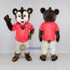 Custom Brown Red and White Bear Mascot Costume Adult Full Body Suit for School Events