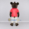 Custom Brown Red and White Bear Mascot Costume Adult Full Body Suit for School Events