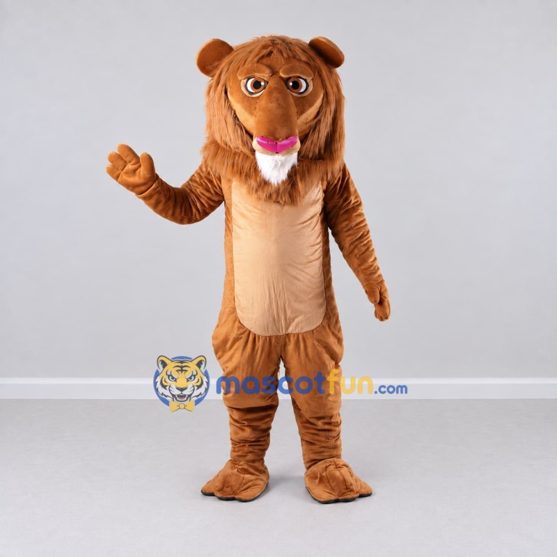 Custom Brown and Tan Lion Mascot Costume Adult Full Body Suit for Children's Events Custom Brown and Tan Lion Mascot Costume Adult Full Body Suit for Children's Events