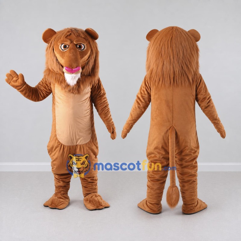 Custom Brown and Tan Lion Mascot Costume Adult Full Body Suit for Children's Events Custom Brown and Tan Lion Mascot Costume Adult Full Body Suit for Children's Events
