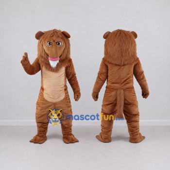 Custom Brown and Tan Lion Mascot Costume Adult Full Body Suit for School Events