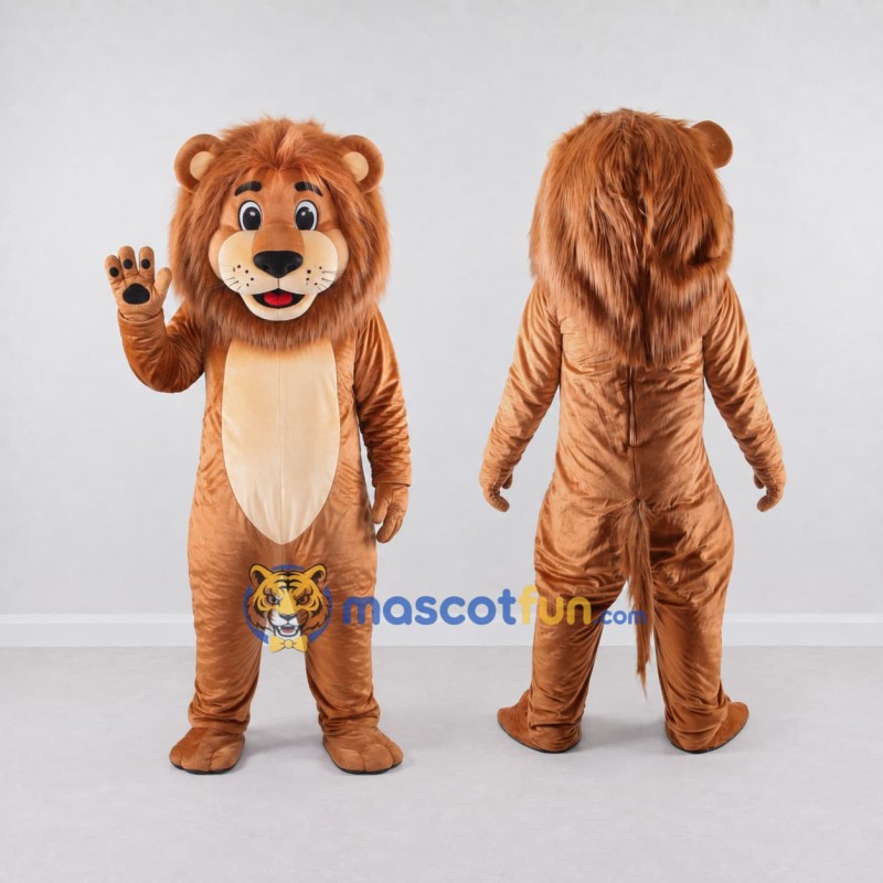Custom Orange Brown and Cream Lion Mascot Costume Adult Full Body Suit for School Events Custom Orange Brown and Cream Lion Mascot Costume Adult Full Body Suit for School Events