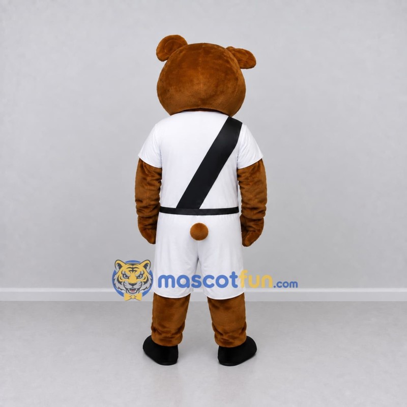 Custom Brown White and Black Bear Mascot Costume Adult Full Body Suit for Sports Events Custom Brown White and Black Bear Mascot Costume Adult Full Body Suit for Sports Events
