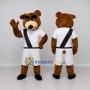 Custom Brown White and Black Bear Mascot Costume Adult Full Body Suit for Sports Events