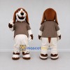 Custom Brown and White Dog Mascot Costume Adult Full Body Suit for Sports Events
