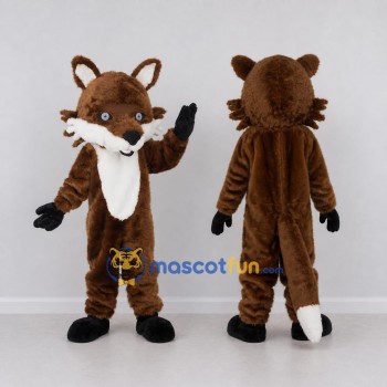 Custom Brown and White Fox Mascot Costume Adult Full Body Suit for Woodland Events