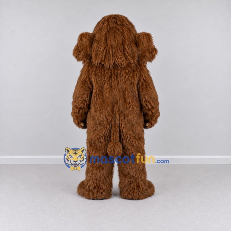 Custom Brown and White Mammoth Mascot Costume Adult Full Body Suit for Prehistoric Events Custom Brown and White Mammoth Mascot Costume Adult Full Body Suit for Prehistoric Events