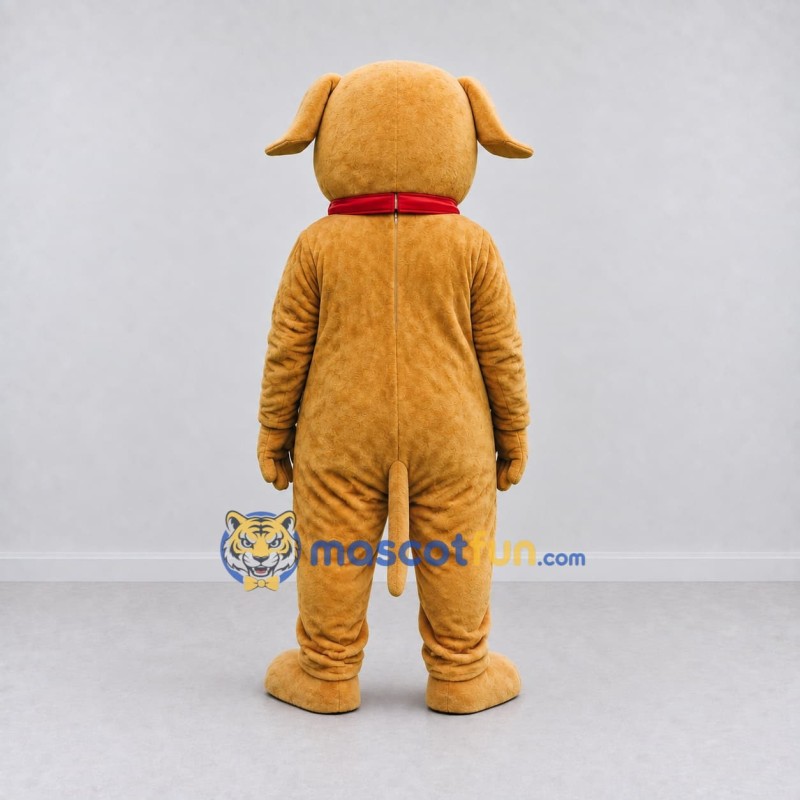 Custom Golden Brown and Red Dog Mascot Costume Adult Full Body Suit for Pet Events