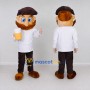 Custom White Brown and Black Bearded Man Mascot Costume Adult Full Body Suit for Beverage Festivals