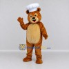 Custom Golden Brown and White Chef Bear Mascot Costume Adult Full Body Suit for Food Festivals Custom Golden Brown and White Chef Bear Mascot Costume Adult Full Body Suit for Food Festivals