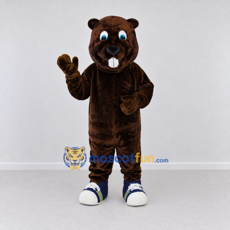 Custom Dark Brown Beaver Mascot Costume Adult Full Body Suit for School Events Custom Dark Brown Beaver Mascot Costume Adult Full Body Suit for School Events