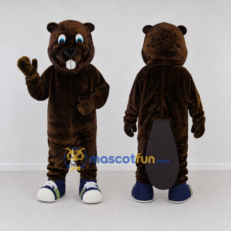 Custom Dark Brown Beaver Mascot Costume Adult Full Body Suit for School Events Custom Dark Brown Beaver Mascot Costume Adult Full Body Suit for School Events