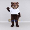 Custom Brown and White Beaver Mascot Costume Adult Full Body Suit for School Events Custom Brown and White Beaver Mascot Costume Adult Full Body Suit for School Events