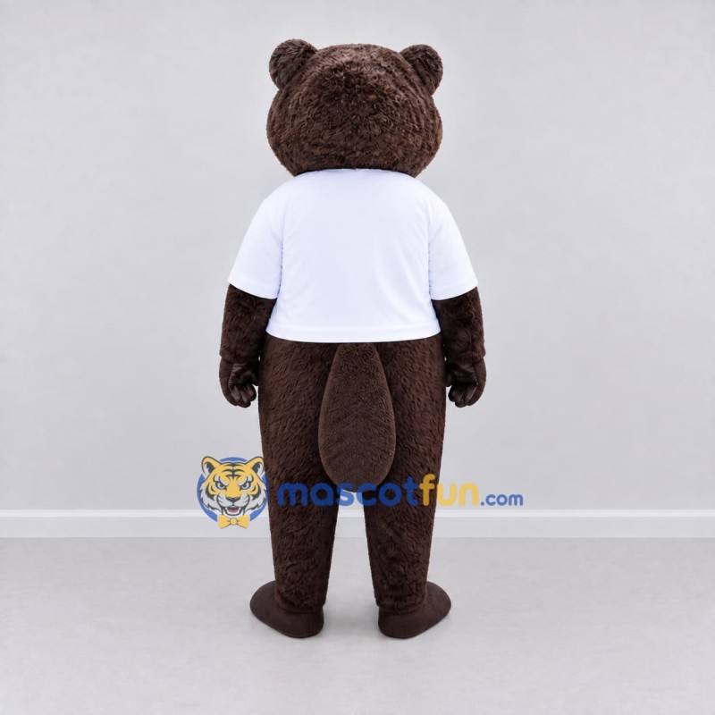 Custom Brown and White Beaver Mascot Costume Adult Full Body Suit for School Events Custom Brown and White Beaver Mascot Costume Adult Full Body Suit for School Events