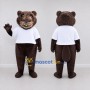 Custom Brown and White Beaver Mascot Costume Adult Full Body Suit for School Events