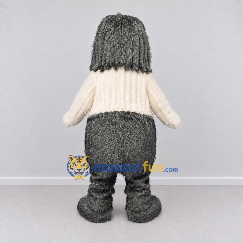 Custom Gray and White Shaggy Dog Mascot Costume Adult Full Body Suit for Pet Events Custom Gray and White Shaggy Dog Mascot Costume Adult Full Body Suit for Pet Events