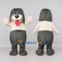 Custom Gray and White Shaggy Dog Mascot Costume Adult Full Body Suit for Pet Events