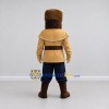 Custom Tan Brown and Navy Blue Frontiersman Mascot Costume Adult Full Body Suit for Historical Events Custom Tan Brown and Navy Blue Frontiersman Mascot Costume Adult Full Body Suit for Historical Events