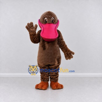 Custom Brown and Pink Platypus Mascot Costume Adult Full Body Suit for Wildlife Events Custom Brown and Pink Platypus Mascot Costume Adult Full Body Suit for Wildlife Events