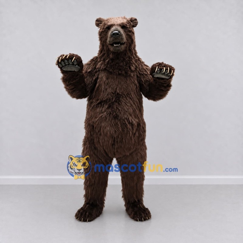 Custom Dark Brown Bear Mascot Costume Adult Full Body Suit for Wildlife Events