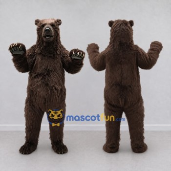 Custom Dark Brown Bear Mascot Costume Adult Full Body Suit for Wildlife Events