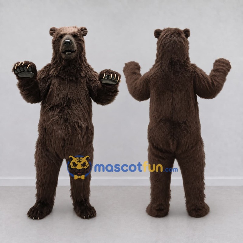 Custom Dark Brown Bear Mascot Costume Adult Full Body Suit for Wildlife Events