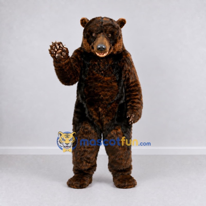 Custom Dark Brown Bear Mascot Costume Adult Full Body Suit for Wildlife Events