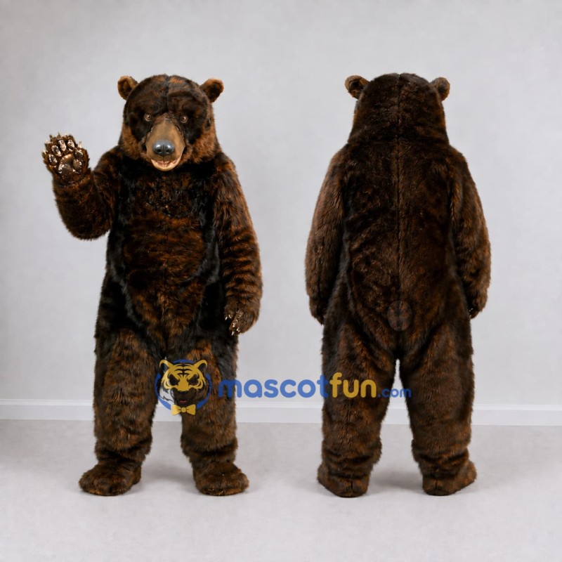 Custom Dark Brown Bear Mascot Costume Adult Full Body Suit for Wildlife Events
