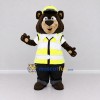 Custom Brown Yellow and Black Safety Patrol Bear Mascot Costume Adult Full Body Suit for Road Safety Events