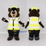 Custom Brown Yellow and Black Safety Patrol Bear Mascot Costume Adult Full Body Suit for Road Safety Events