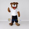Custom Brown White and Black Wildcat Mascot Costume Adult Full Body Suit for Sports Events