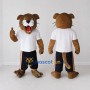 Custom Brown White and Black Wildcat Mascot Costume Adult Full Body Suit for Sports Events
