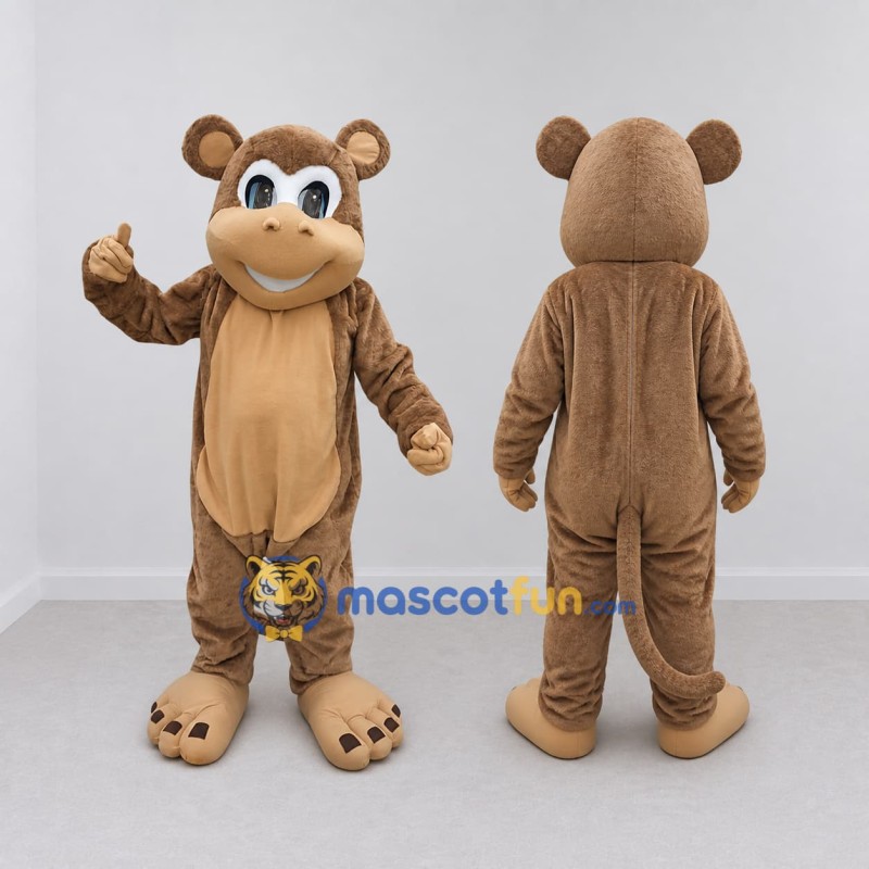 Custom Brown and Tan Monkey Mascot Costume Adult Full Body Suit for Children's Events Custom Brown and Tan Monkey Mascot Costume Adult Full Body Suit for Children's Events