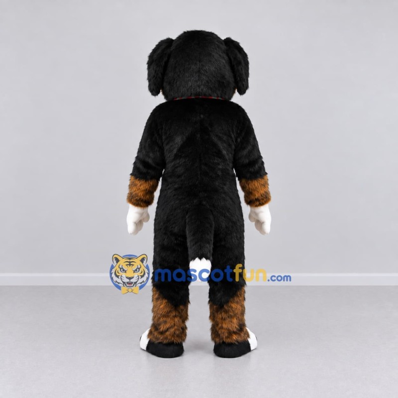 Custom Black Brown and White Dog Mascot Costume Adult Full Body Suit for Pet Events Custom Black Brown and White Dog Mascot Costume Adult Full Body Suit for Pet Events