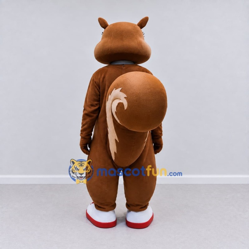 Custom Brown and Tan Tourist Squirrel Mascot Costume Adult Full Body Suit for Travel Events Custom Brown and Tan Tourist Squirrel Mascot Costume Adult Full Body Suit for Travel Events
