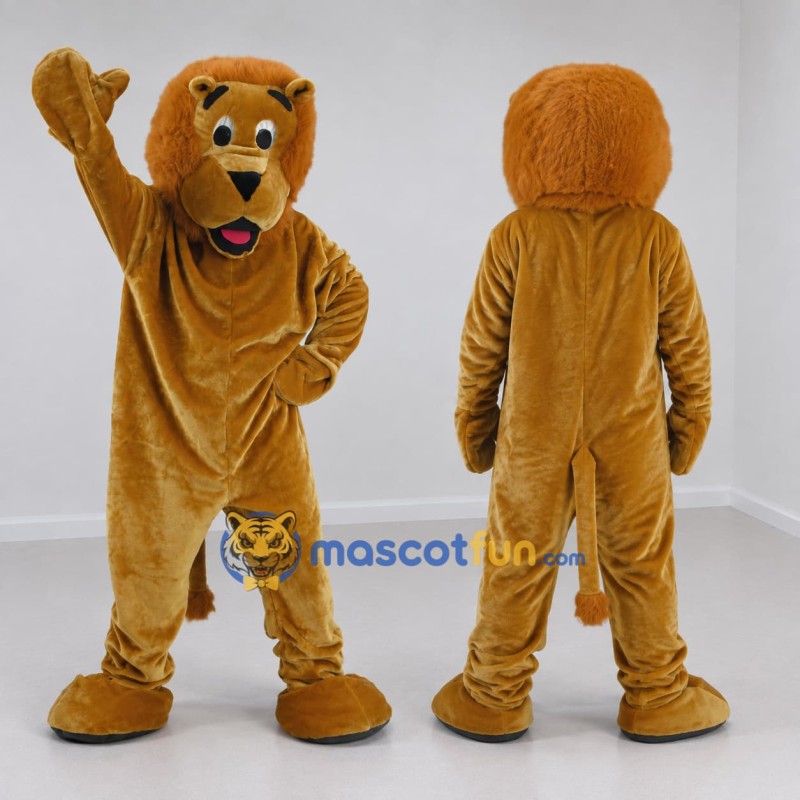 Custom Golden Brown Lion Mascot Costume Adult Full Body Suit for School Events Custom Golden Brown Lion Mascot Costume Adult Full Body Suit for School Events
